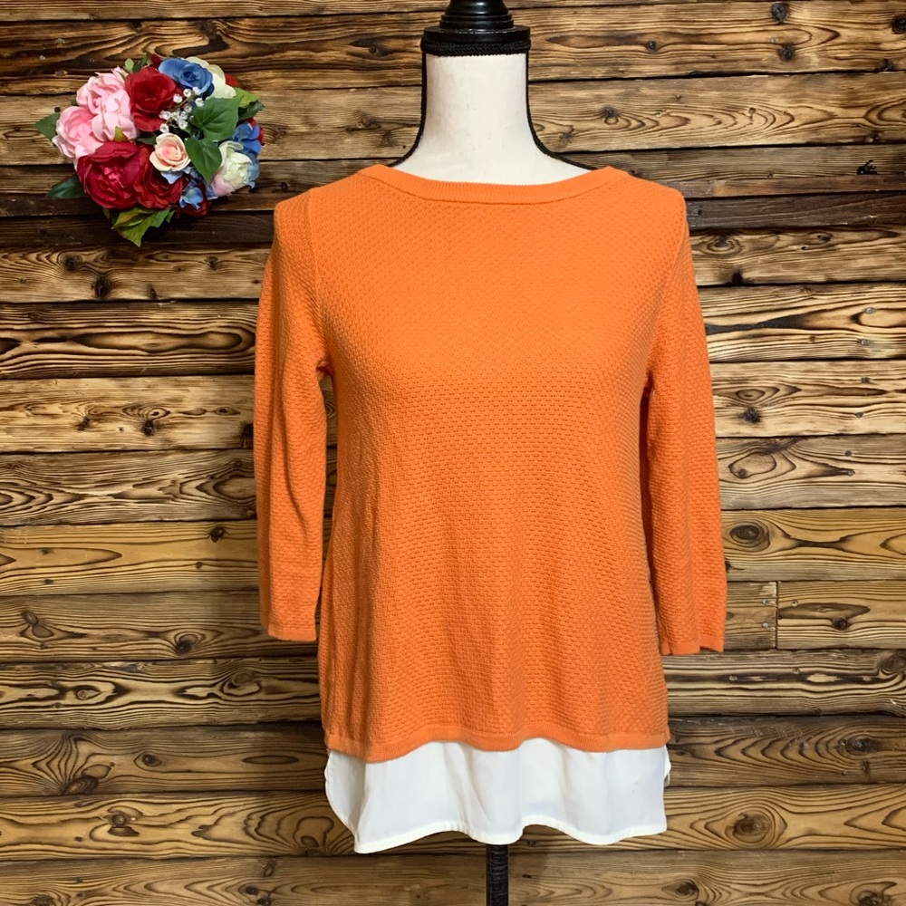 The Limited Waffle Knit Pumpkin Sweater